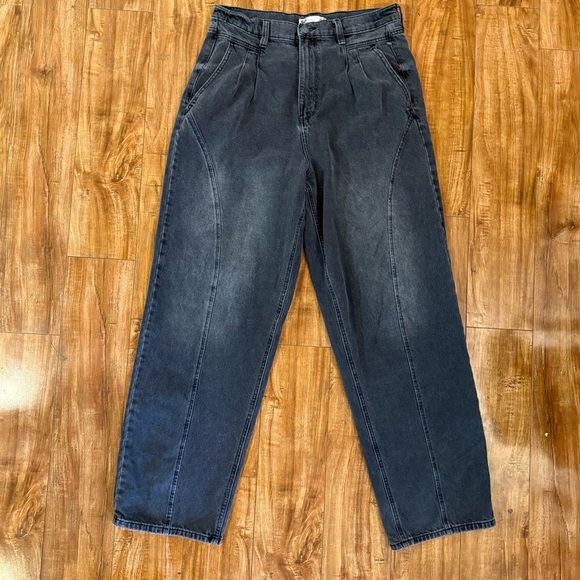 SO Women’s Dark Gray Black High Rise Baggy Wide Leg Denim Jeans Size 13 - Picture 1 of 10